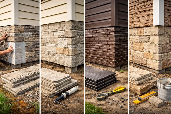 Какие бывают панели для отделки фундамента?